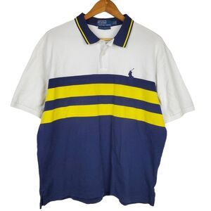 Polo Ralph Lauren Moisture Management White Yellow Blue Shirt XL